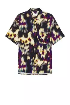 Рубашка Isabel Marant Vabilio Watercolor, цвет Ochre & Black