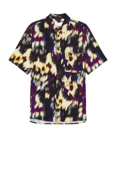 Рубашка Isabel Marant Vabilio Watercolor, цвет Ochre & Black