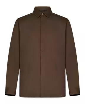 Рубашка It из смесовой шерсти aw24 Low Brand, коричневый