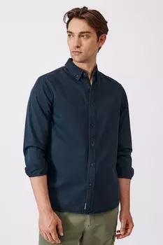 Рубашка из 100% хлопка оливкового цвета Aubin, синий