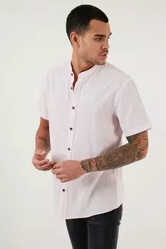 Рубашка из 100% хлопка с короткими рукавами и льняным воротником CF21S113899 Buratti, розовый