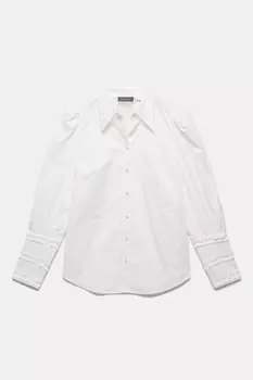Рубашка из 100% хлопка с манжетами Mint Velvet, белый