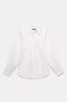 Рубашка из 100% хлопка с рукавами фонариками Mint Velvet, белый