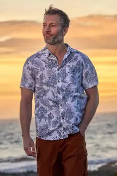 Рубашка из 100% хлопка с тропическим принтом и короткими рукавами Mountain Warehouse, белый