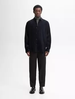Рубашка из 100% хлопкового вельвета Massimo Dutti, синий