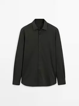 Рубашка из 100% плотной хлопковой ткани. Massimo Dutti, зеленый