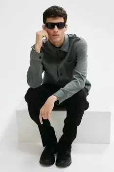 Рубашка из акваланга обычного кроя. H&M, зеленый