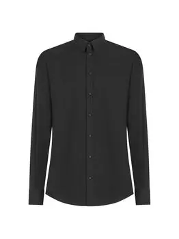 Рубашка из эластичного хлопка с длинными рукавами DOLCE&GABBANA, неро