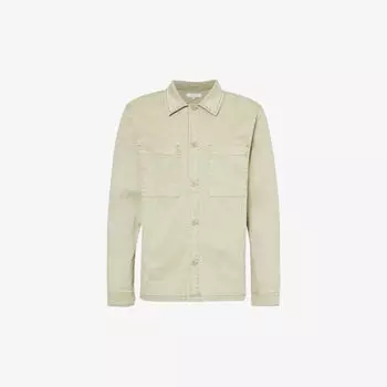 Рубашка из эластичного хлопка с накладными карманами и манжетами на пуговицах Arne, зеленый