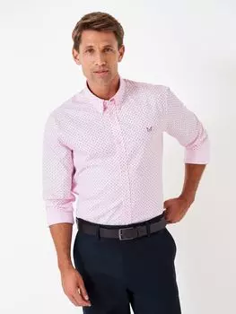 Рубашка из эластичного хлопка с точечным принтом Crew Clothing, пастельно-розовый