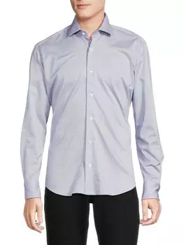 Рубашка из эластичного хлопка с узором Bertigo, белый