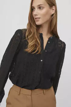 Рубашка из эластичного кружева Vila, черный