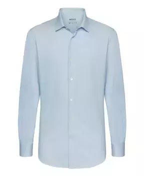 Рубашка из эластичного нейлона приталенного кроя Boggi Milano, синий