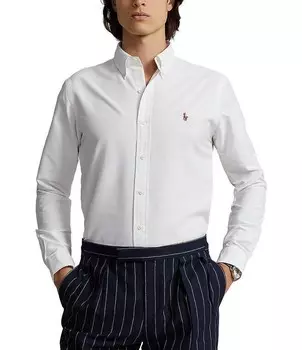 Рубашка из эластичной оксфордской ткани классического кроя Polo Ralph Lauren с длинными рукавами, белый