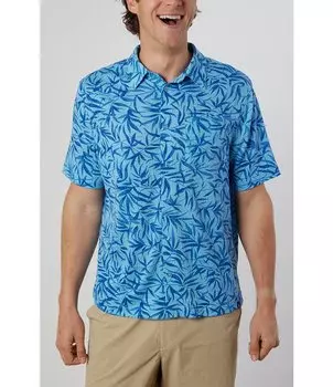 Рубашка из эластичной ткани с короткими рукавами и принтом Rainforest Performance Dockside, синий
