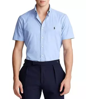 Рубашка из эластичной ткани с короткими рукавами из твила Polo Ralph Lauren Big & Tall Performance, синий