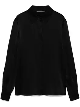 Рубашка из атласа Alberta Ferretti, черный