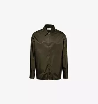 Рубашка из атласа с отложным воротником и накладными карманами Jil Sander, зеленый