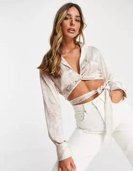 Рубашка из атласа Topshop