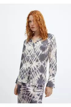 Рубашка из атласного батика Mango, фиолетовый