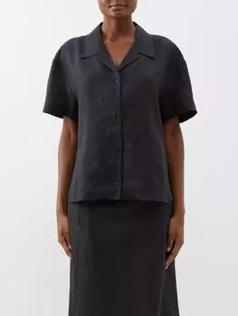 Рубашка из батиста «прага» из органического льна Asceno, черный