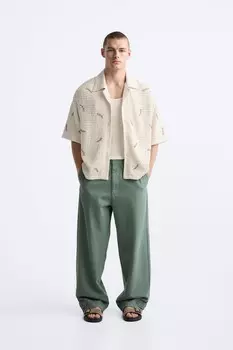 Рубашка из бисера крючком ZARA, экрю