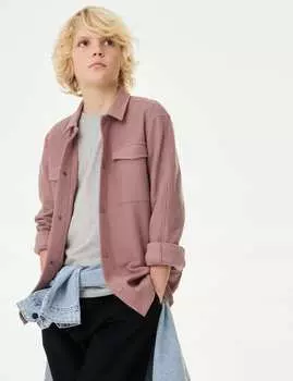 Рубашка из чистого хлопка Marks & Spencer, цвет Truffle