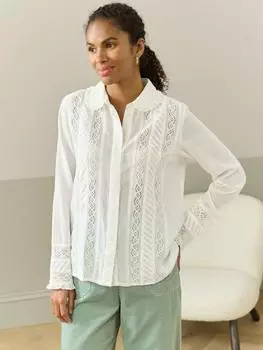 Рубашка из чистого органического хлопка pintuck Brora, белый