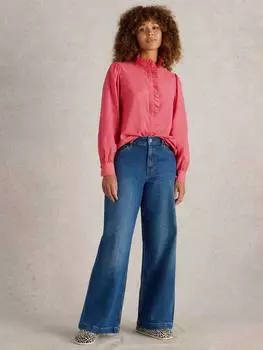 Рубашка из чистого органического хлопка с оборкой pauline White Stuff, цвет Mid Pink