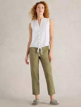 Рубашка из чистого органического хлопка с пуговицами-тюльпанами White Stuff, белый