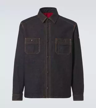Рубашка из денима Moncler, цвет blue denim