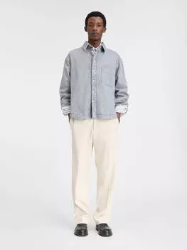 Рубашка из дутого денима JACQUEMUS The Boulanger shirt, цвет Grey/Off-White