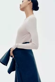 Рубашка из джерси из хлопка пима H&M, розовый