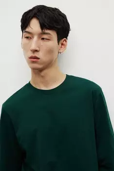 Рубашка из джерси обычного кроя H&M, зеленый