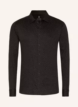 Рубашка из джерси приталенного кроя DESOTO, цвет SCHWARZ/DUNKELGRAU/GRAU