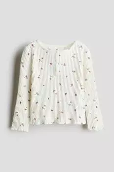 Рубашка из джерси с ажурным узором H&M, мультиколор
