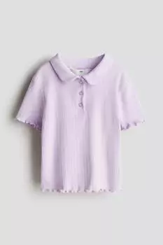 Рубашка из джерси с ажурным узором H&M, фиолетовый