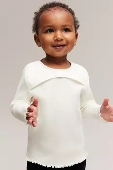 Рубашка из джерси с бантом H&M, белый