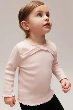 Рубашка из джерси с бантом H&M, розовый