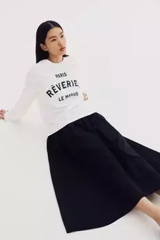 Рубашка из джерси с длинными рукавами H&M, белый