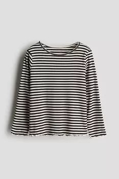 Рубашка из джерси с длинными рукавами H&M, черный