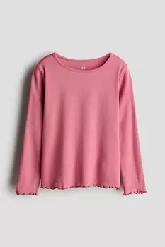 Рубашка из джерси с длинными рукавами H&M, розовый