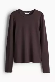 Рубашка из джерси с длинными рукавами H&M, коричневый