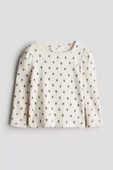 Рубашка из джерси с отделкой пико H&M, белый