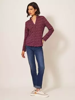 Рубашка из джерси с принтом Annie Heart White Stuff, сливовый