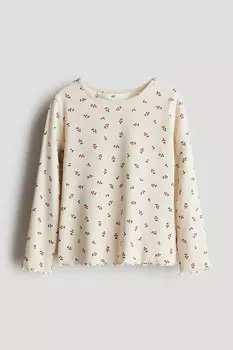 Рубашка из джерси с принтом H&M, бежевый
