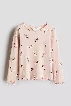 Рубашка из джерси с принтом H&M, розовый