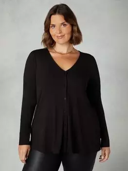Рубашка из джерси с пуговицами Curve Live Unlimited, черный