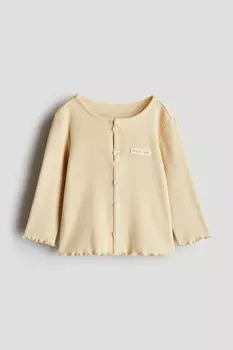 Рубашка из джерси с пуговицами H&M, бежевый