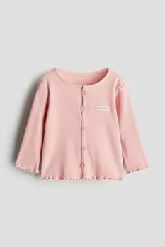 Рубашка из джерси с пуговицами H&M, розовый